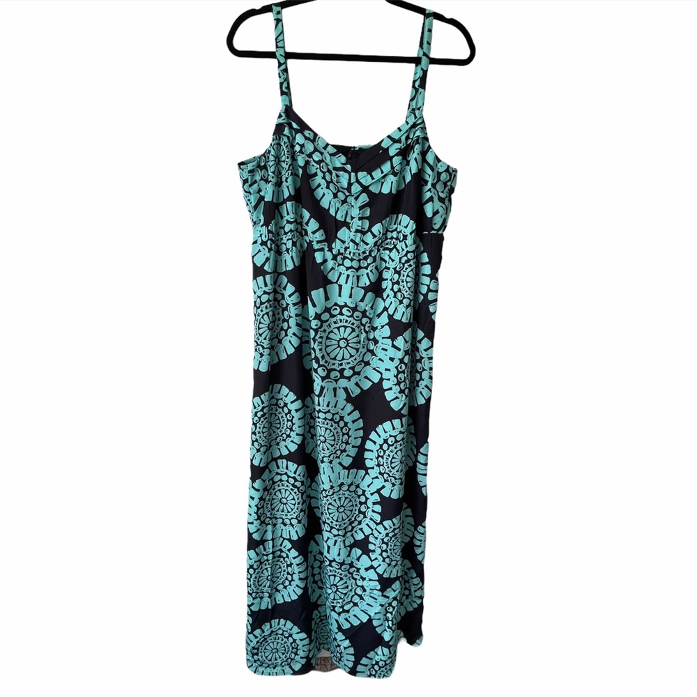 LOFT Size 14 Teal Blue Sleeveless Maxi Dress